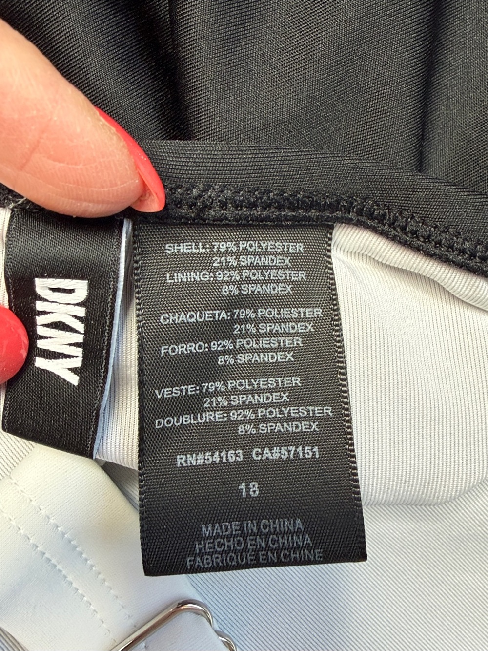 DKNY Black & White swimsuit size 18 - Picture 5 of 7